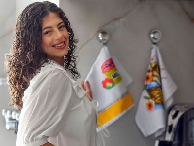 Pano de Prato Bordado MultBom 41x66cm